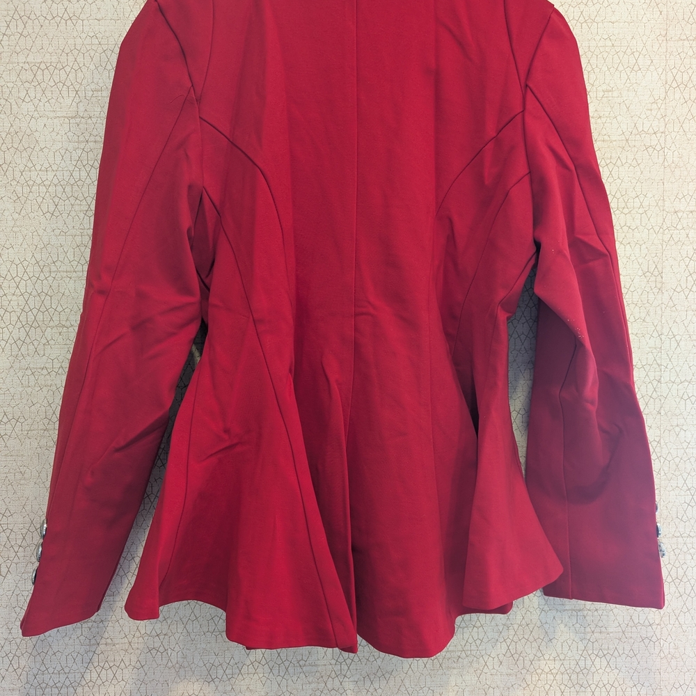 Elegant Red Women's Blazer - Picture 5 of 6
